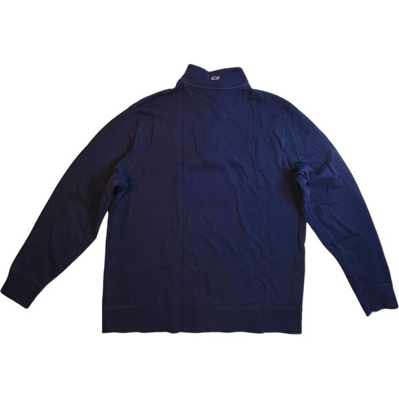 Vineyard Vines Sweater Womens Medium Navy Blue Quarter Zip Cotton Fall Pullover - Picture 8 of 12